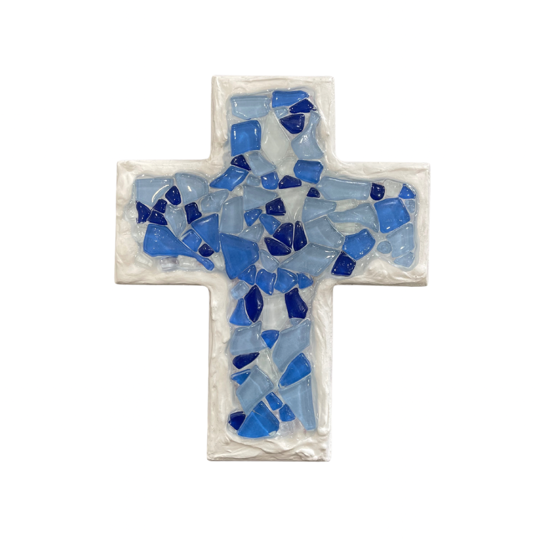 Blue Mosaic Cross