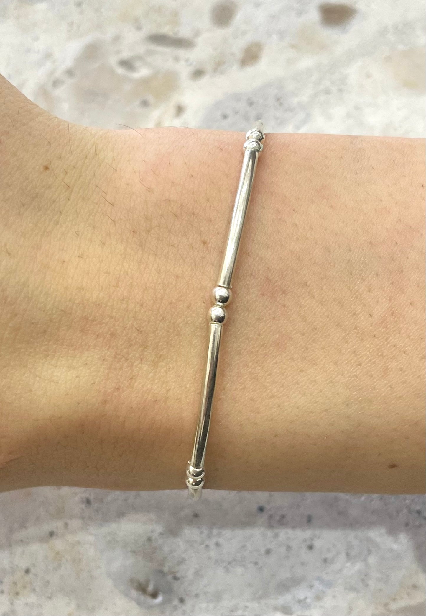 Silver Beaded Bracelet