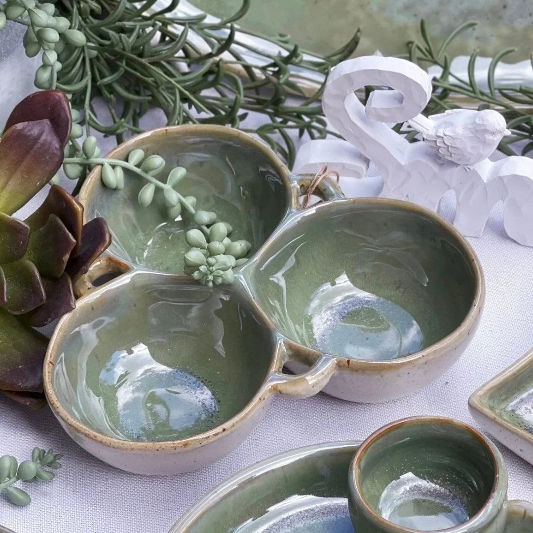 Olive Triple Snack Bowl