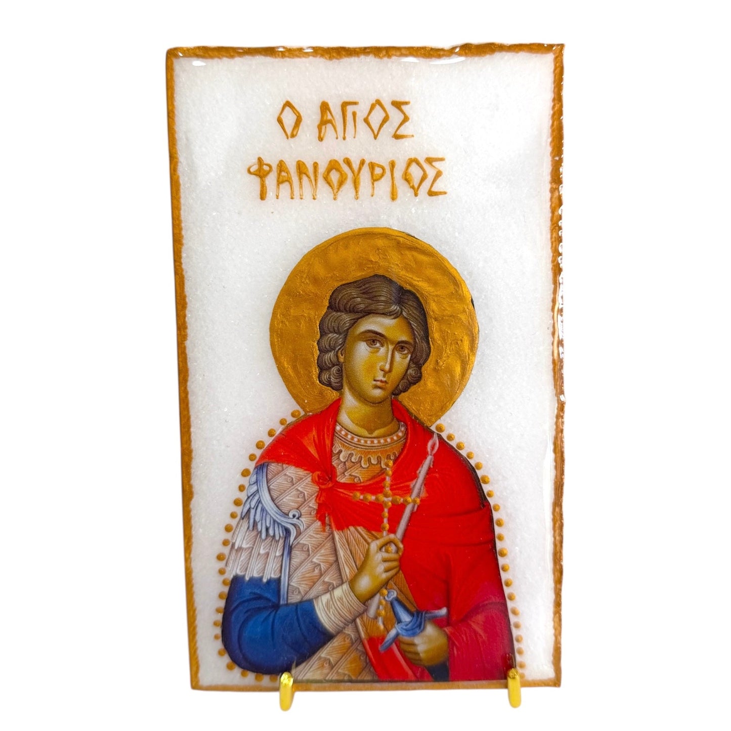 Saint Fanouris Marble Icon