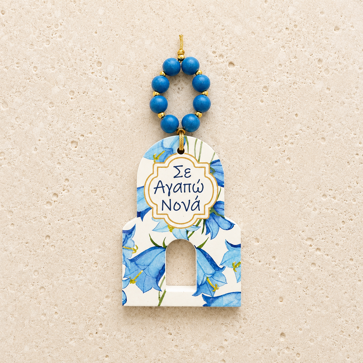 Blue Ceramic Church Ornament - “I Love You Godmother”