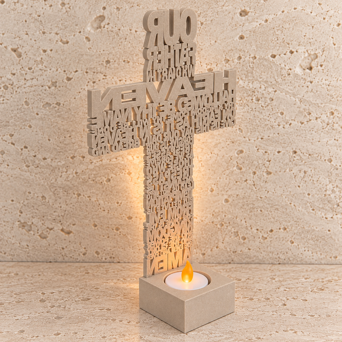 Our Father Cross – Beige