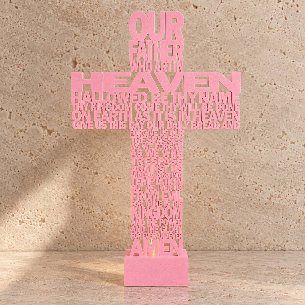 Our Father Cross – Pink