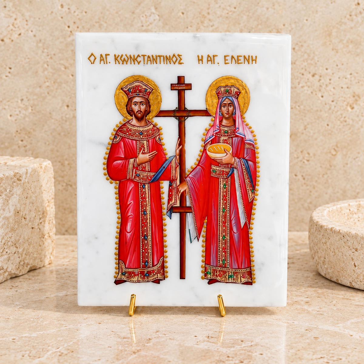 Saints Constantine & Helen Marble Icon