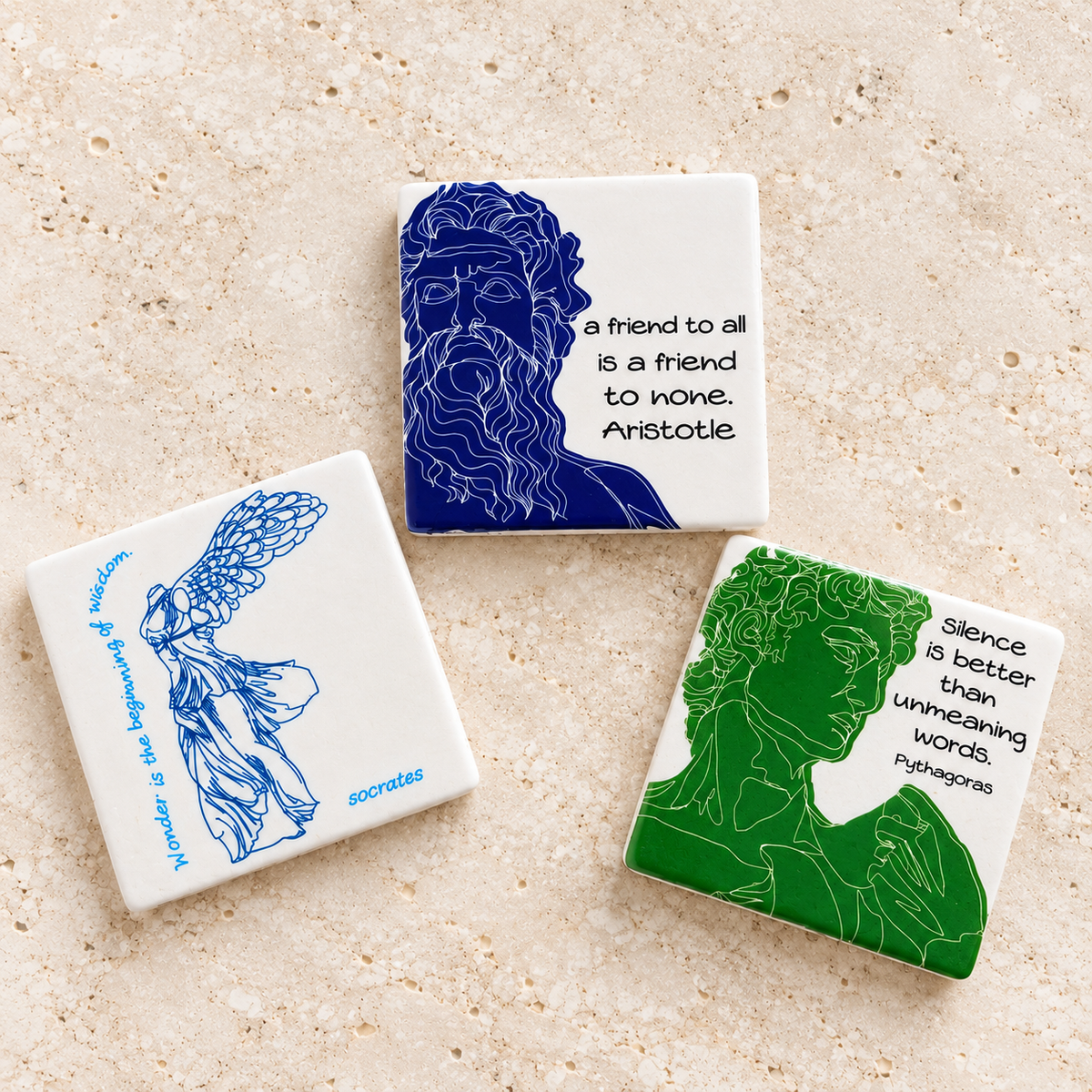 Pythagoras Marble Coaster