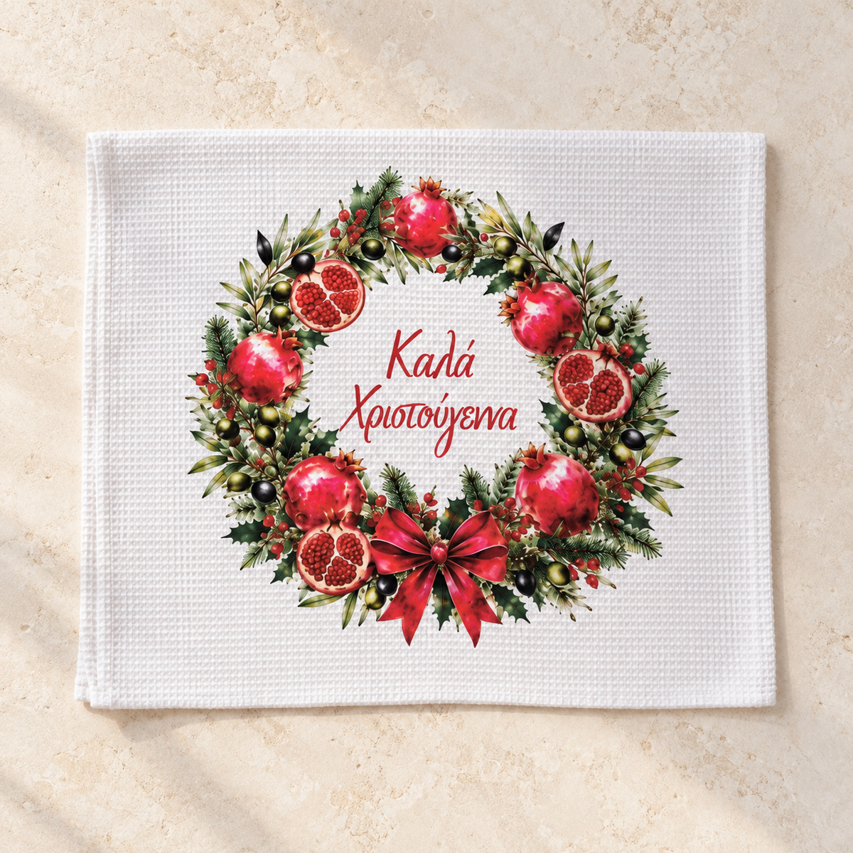 Christmas Wreath Tea Towel