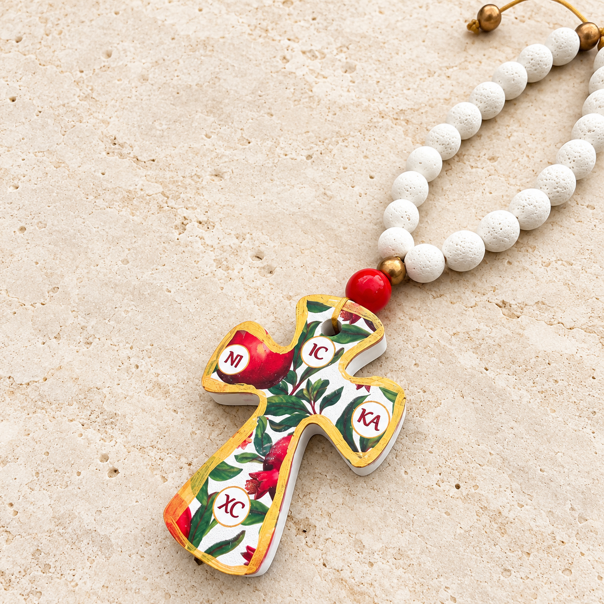 Pomegranate Nika Cross Ornament