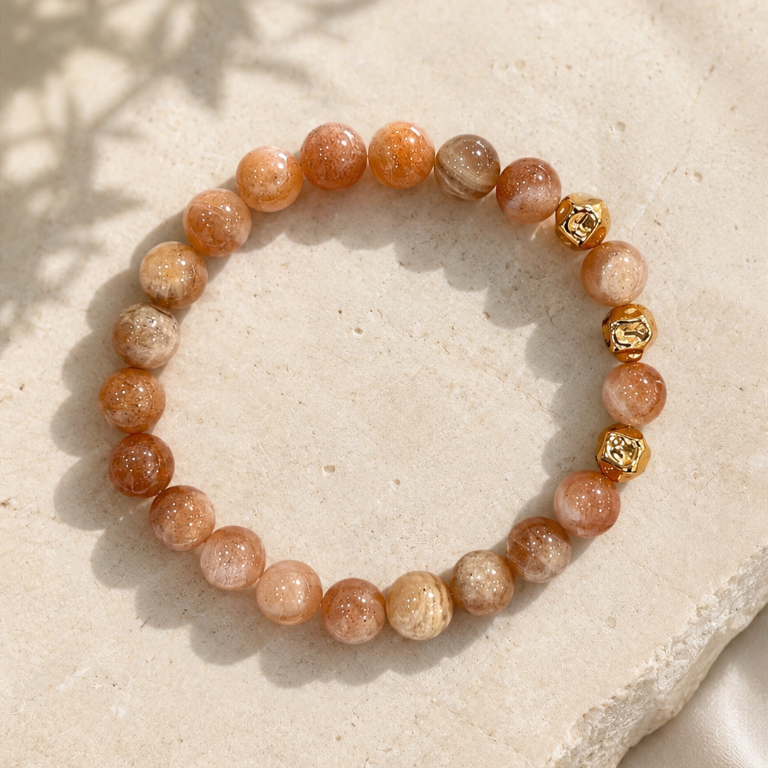 Pink Moonstone Beaded Bracelet