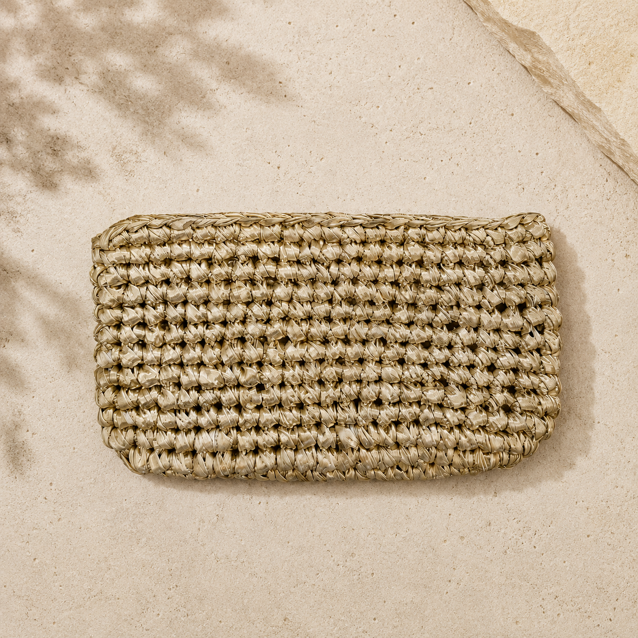Hand Crocheted Gold Clutch