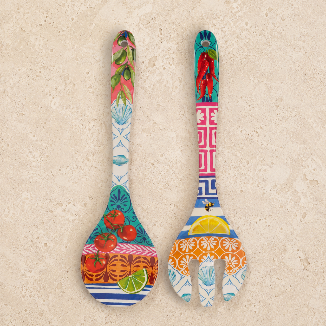 Salad Servers Mediterranean Summee