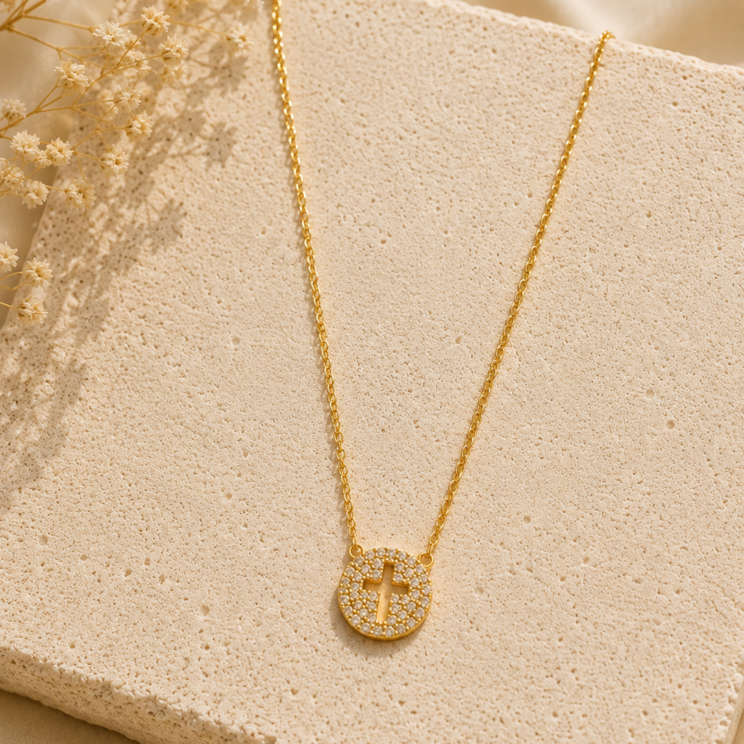 Faith Cross Gold Necklace