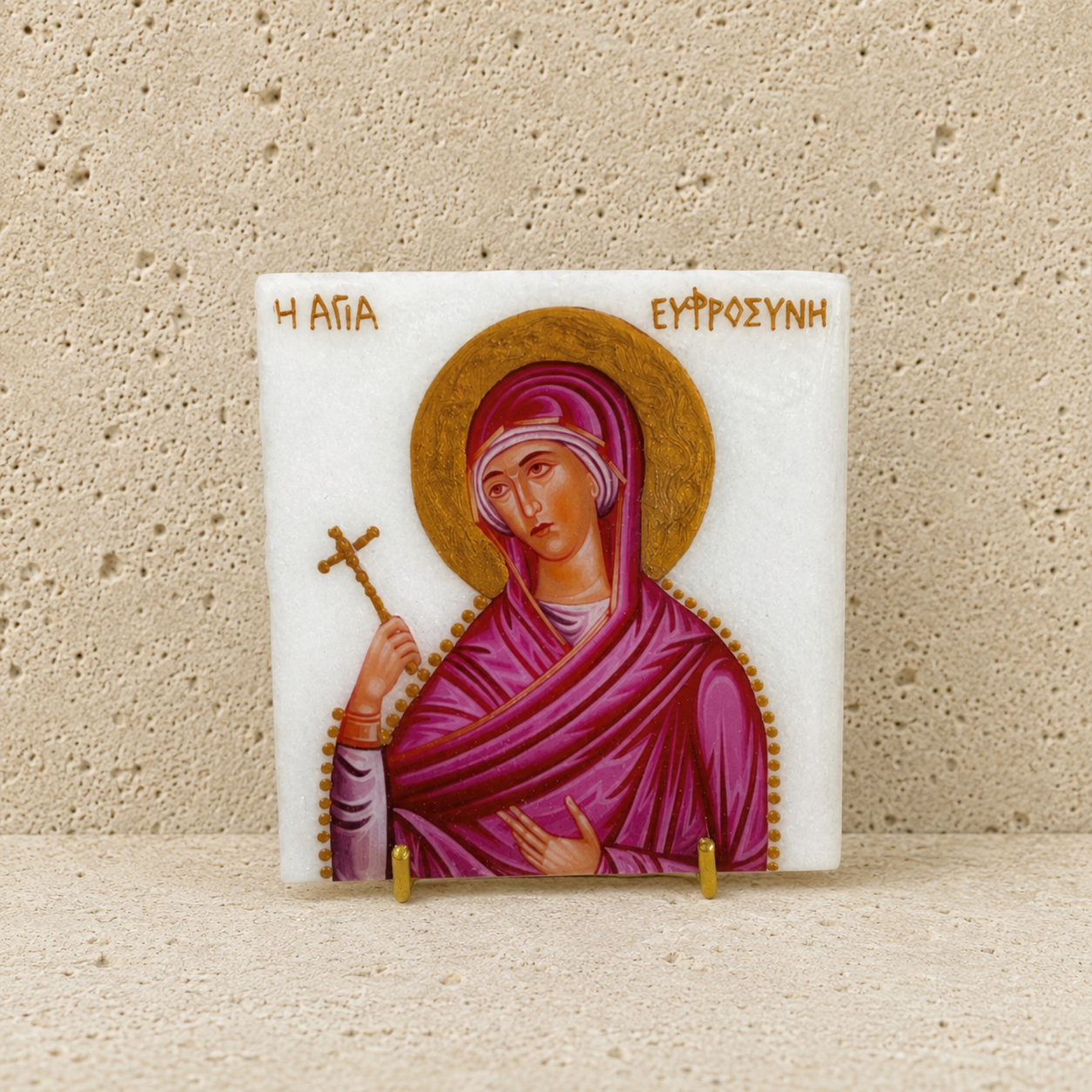 Saint Euphrosyne Marble Icon