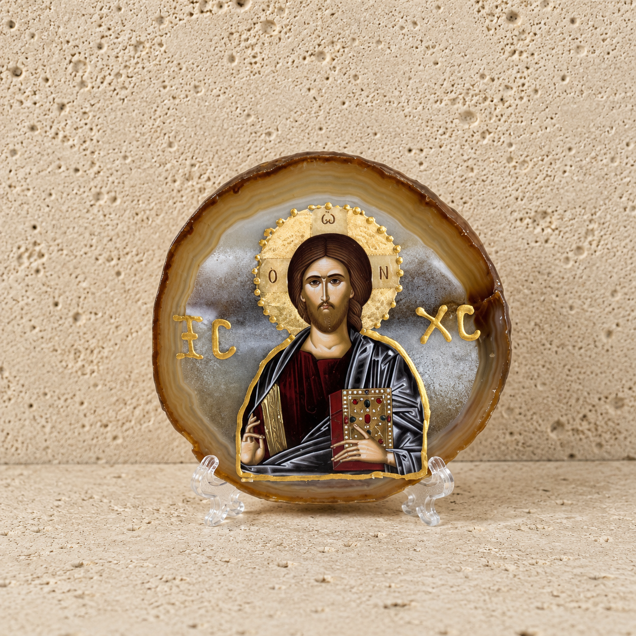 Jesus Agate Stone Icon