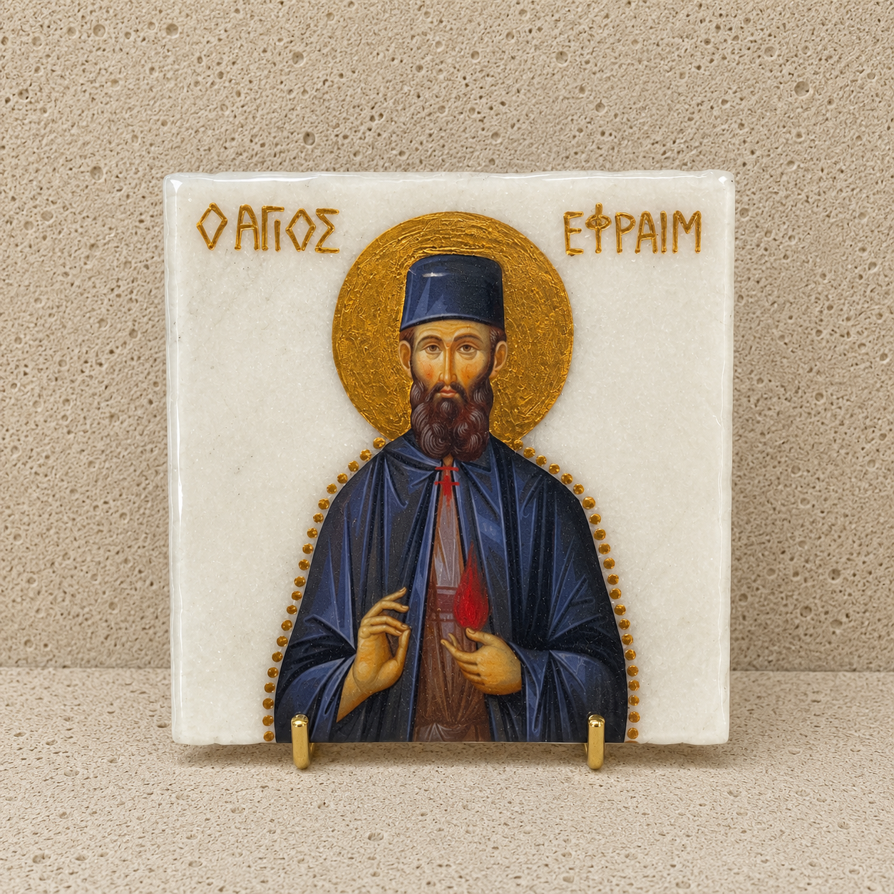 Saint Efram Marble Icon