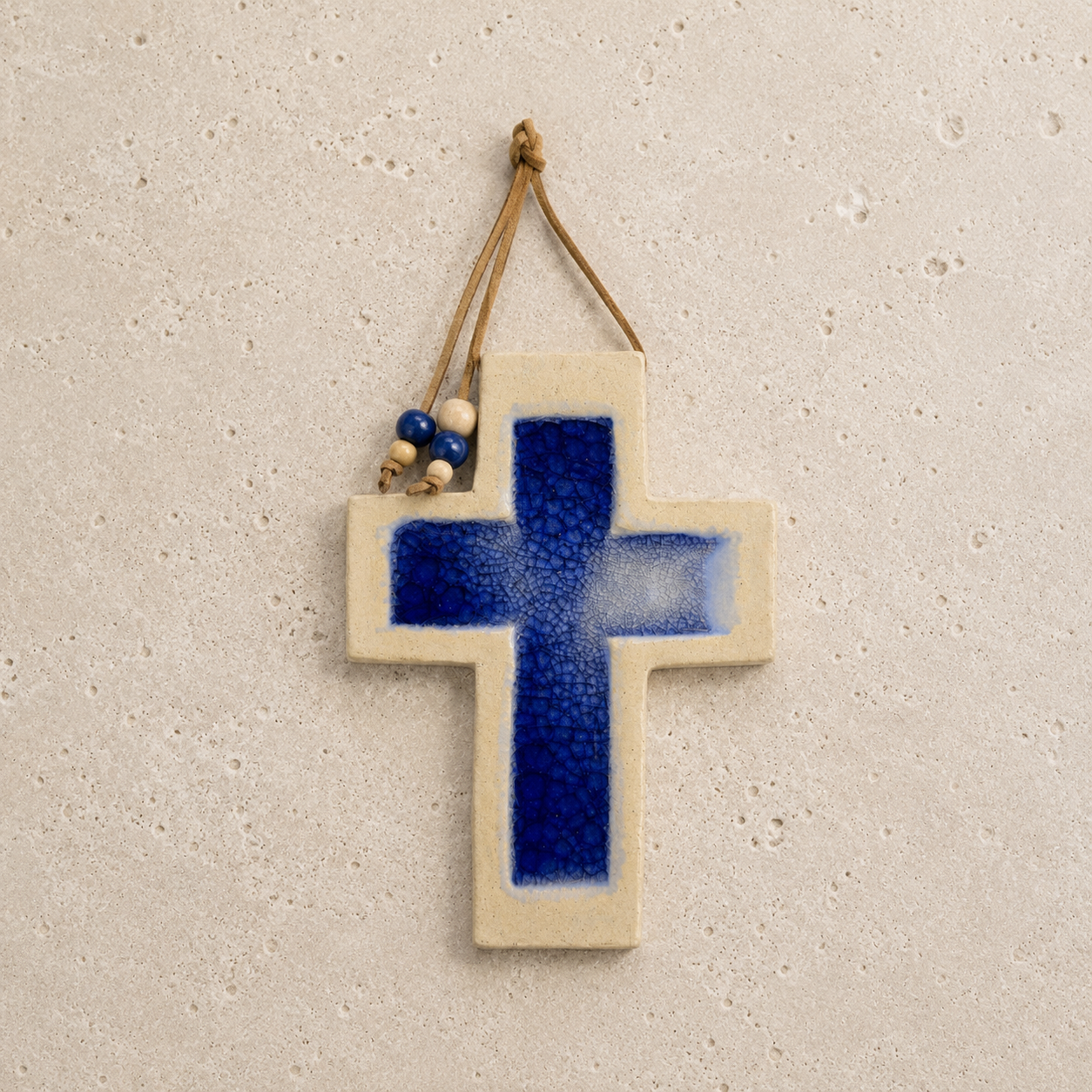 Santorini Ceramic Cross Navy