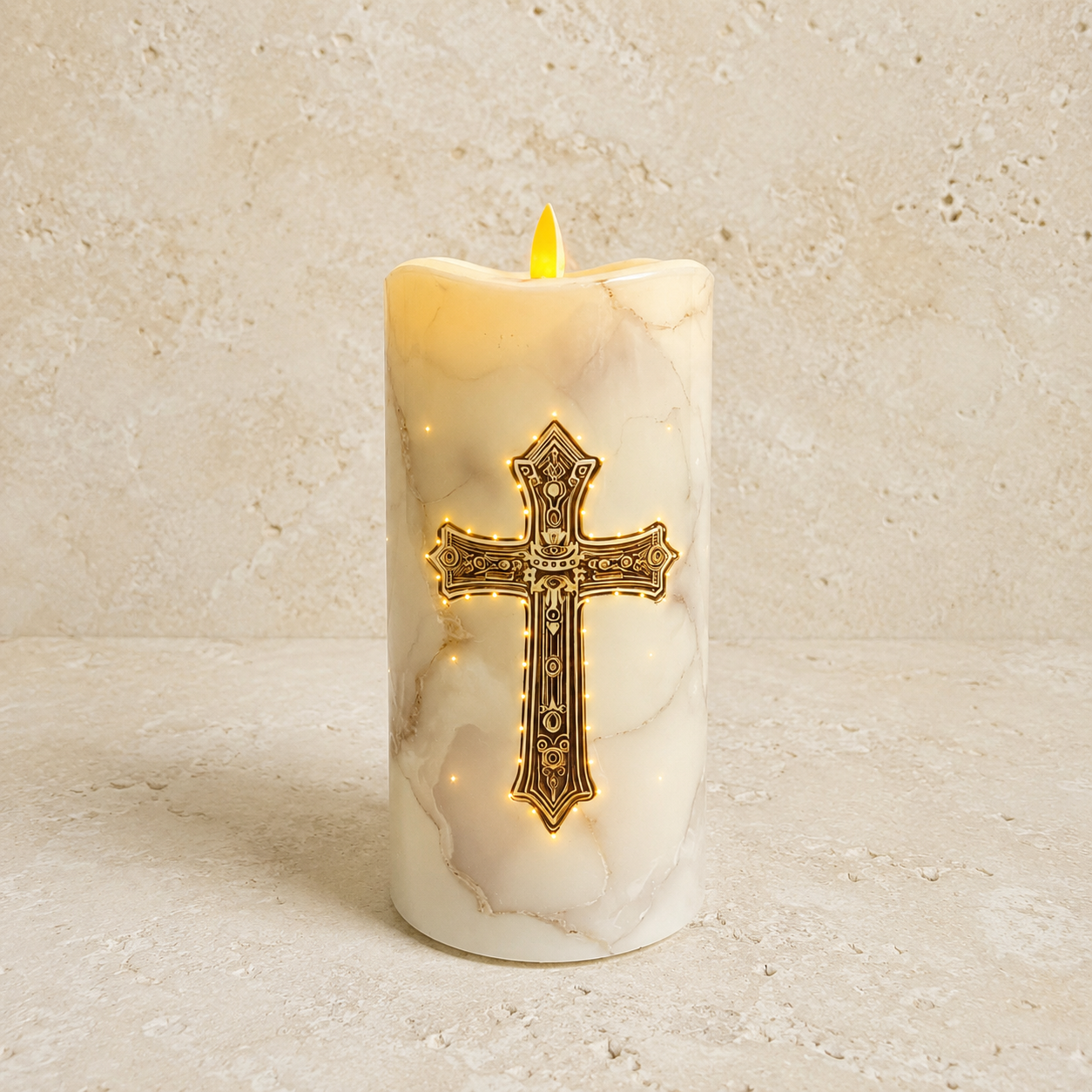 LED Cross Battery Operated Candle