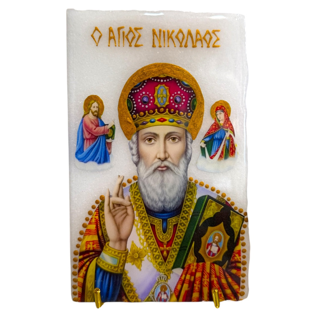 Saint Nicholas Marble Icon