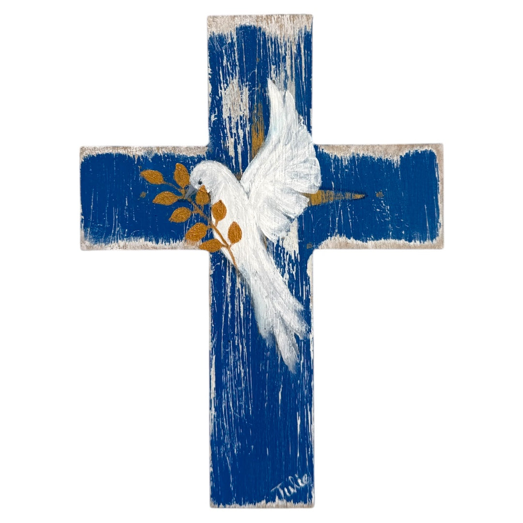 Dove Wooden Cross