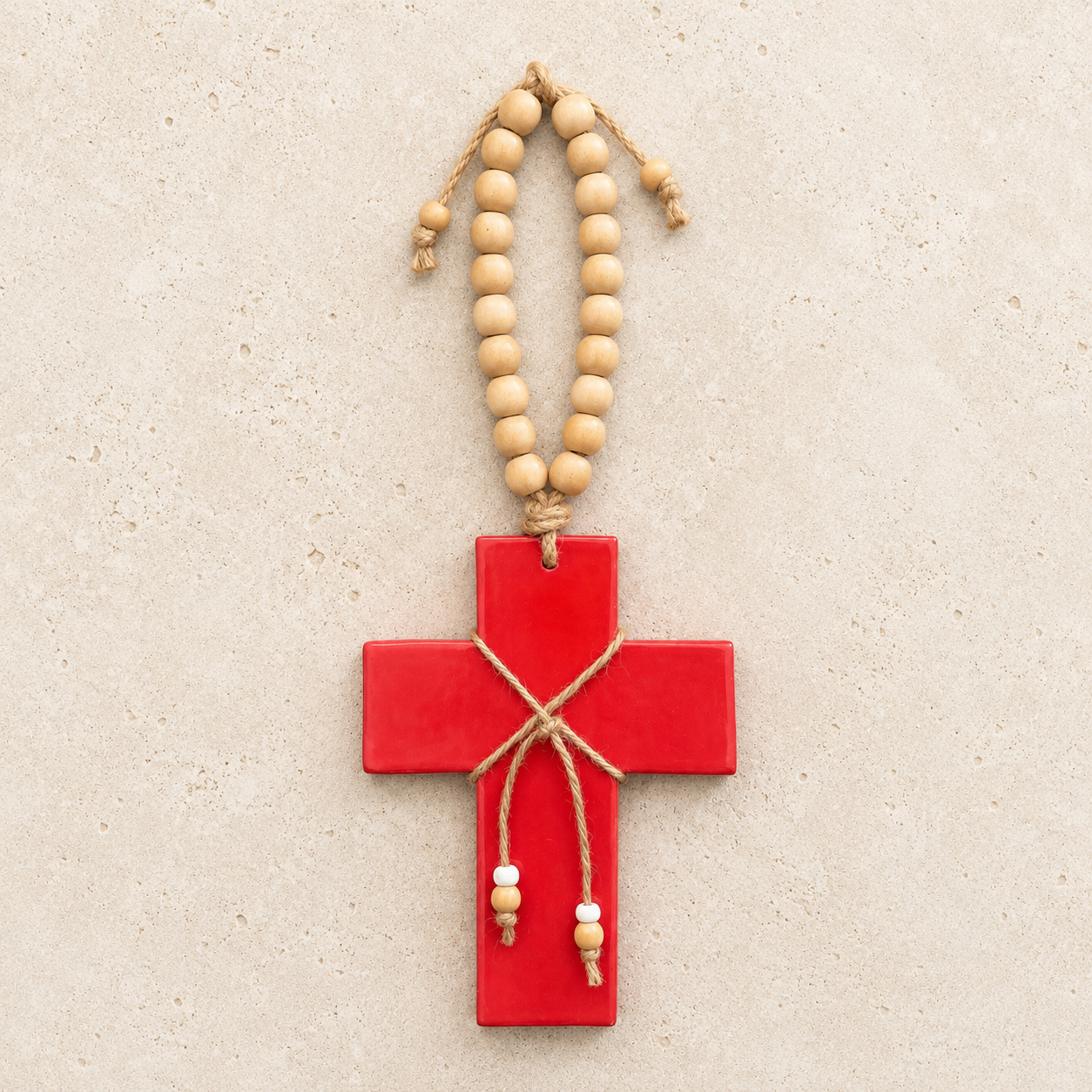 Milos Ceramic Cross Red