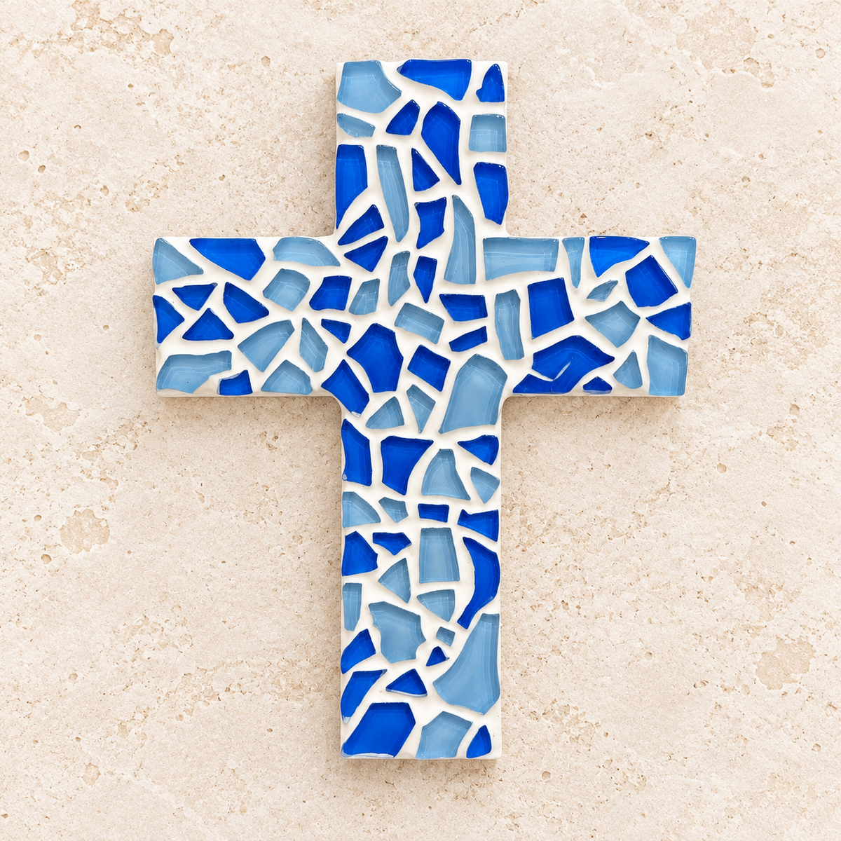 Blue Glass Mosaic Cross
