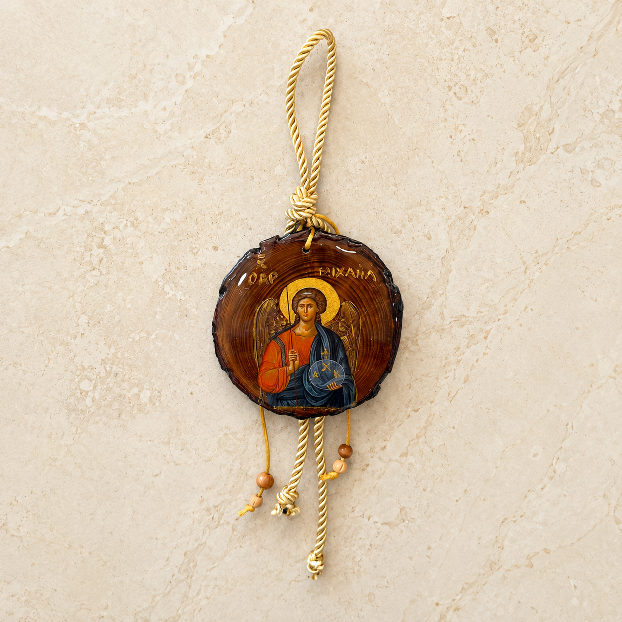 Archangel Michael Wooden Icon Ornament