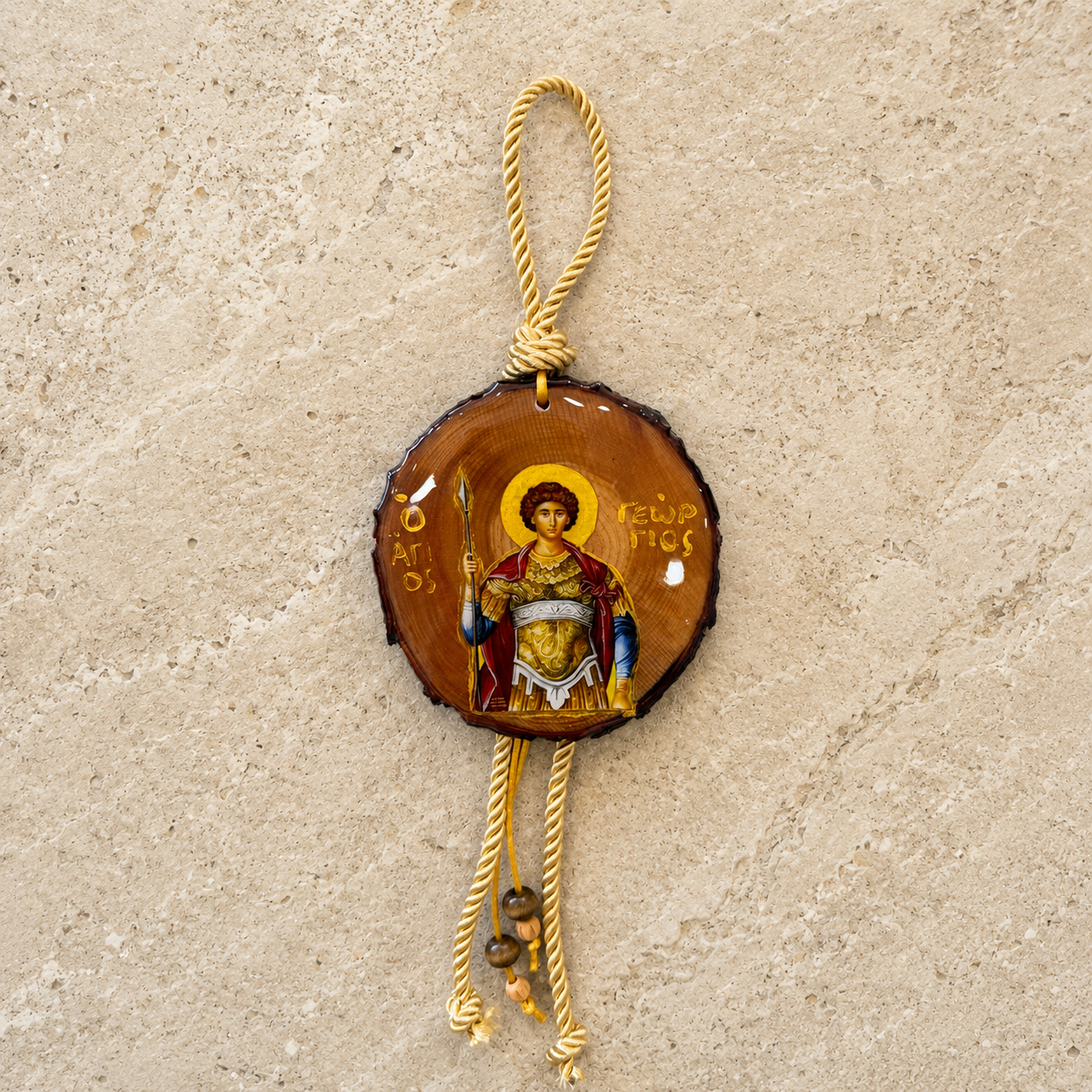 Saint George Wooden Icon Ornament