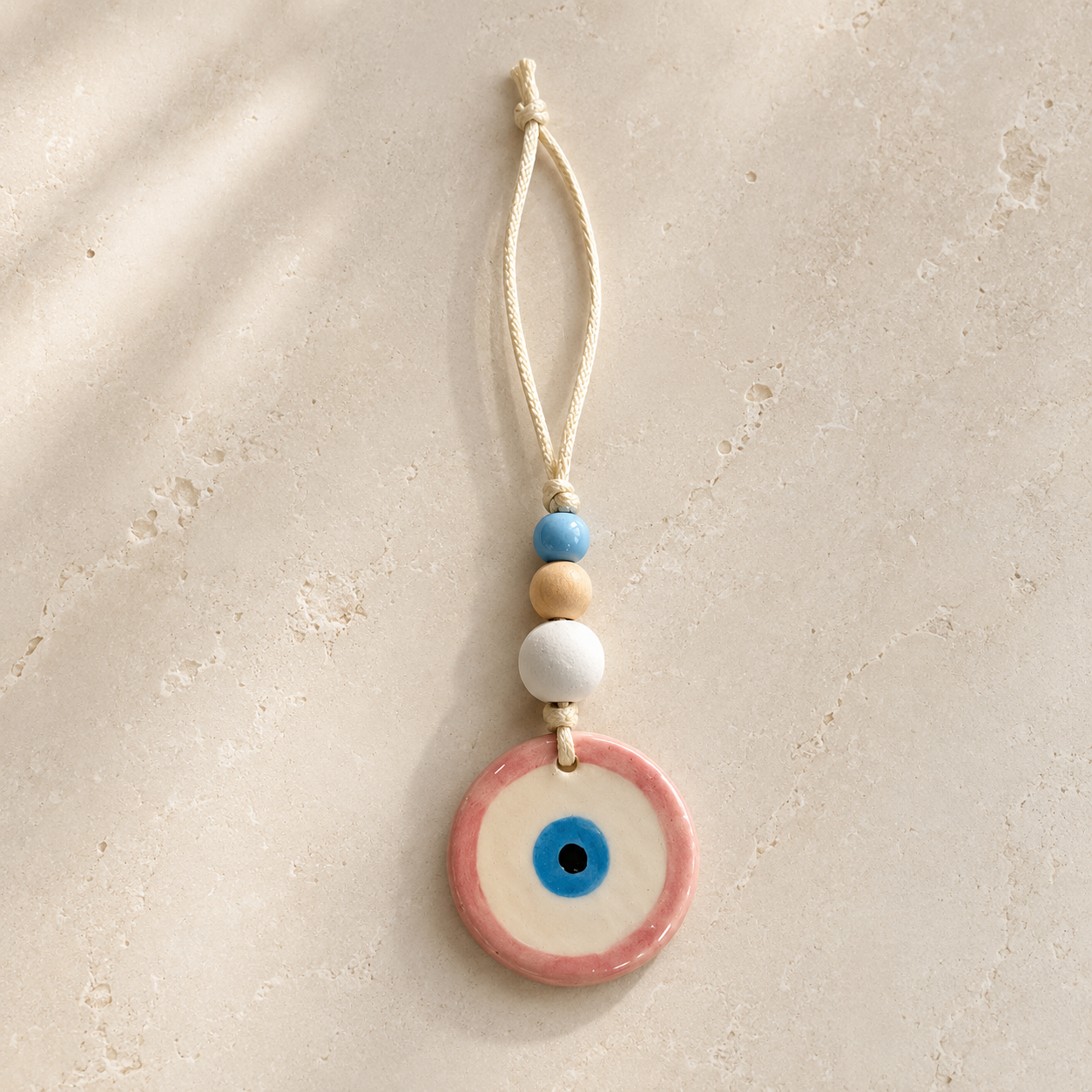 Pink Evil Eye Ceramic Ornament