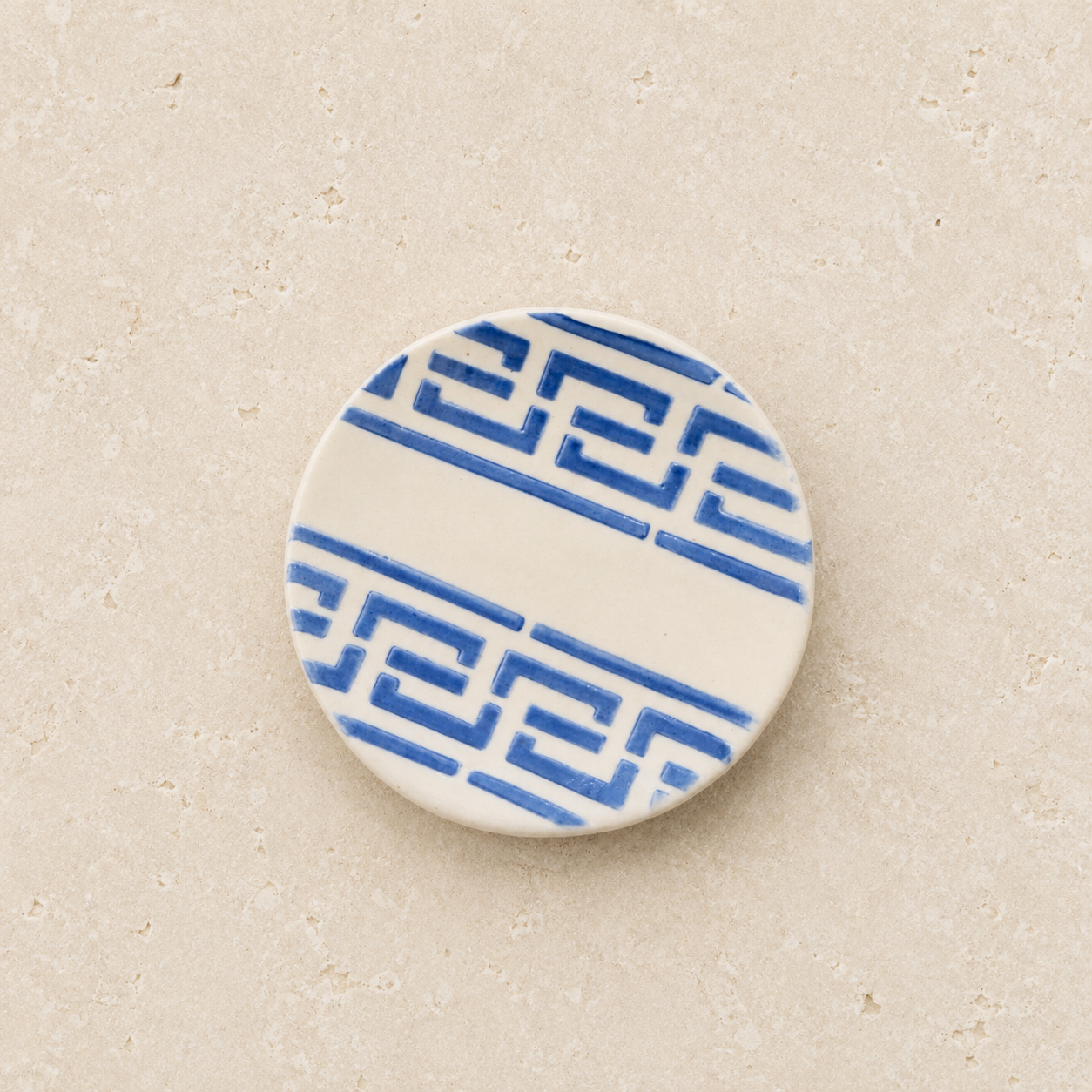 Handmade Ceramic Greek Key Trinket Dish