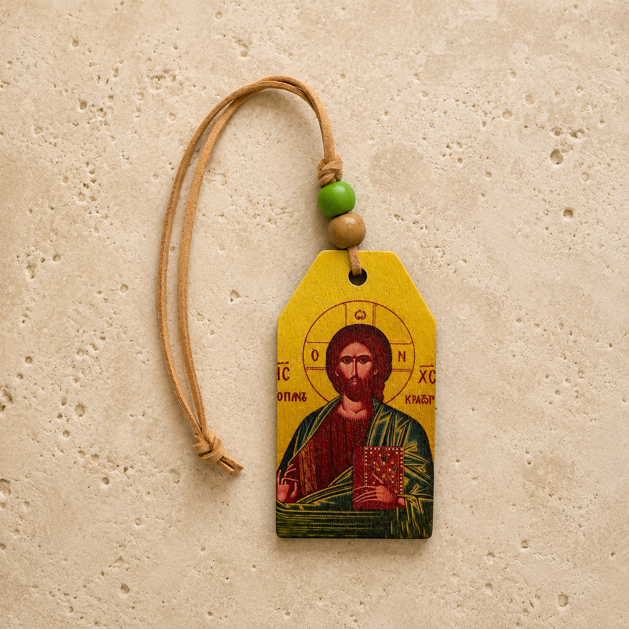 Wooden Jesus Icon Ornament