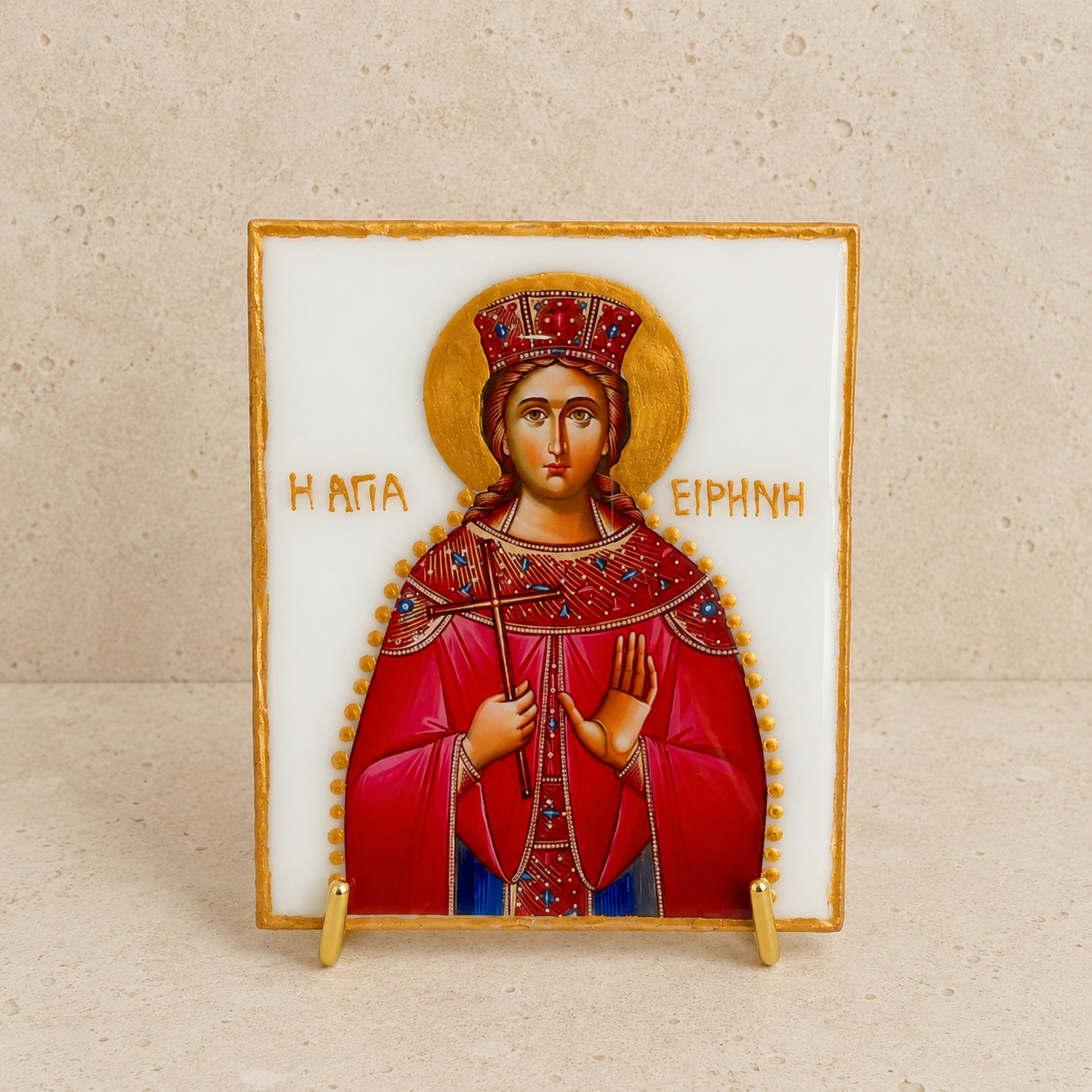 Saint Irene Marble Icon
