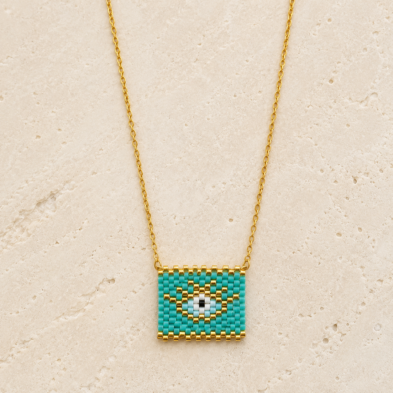 Evil Eye Statement Crochet Necklace