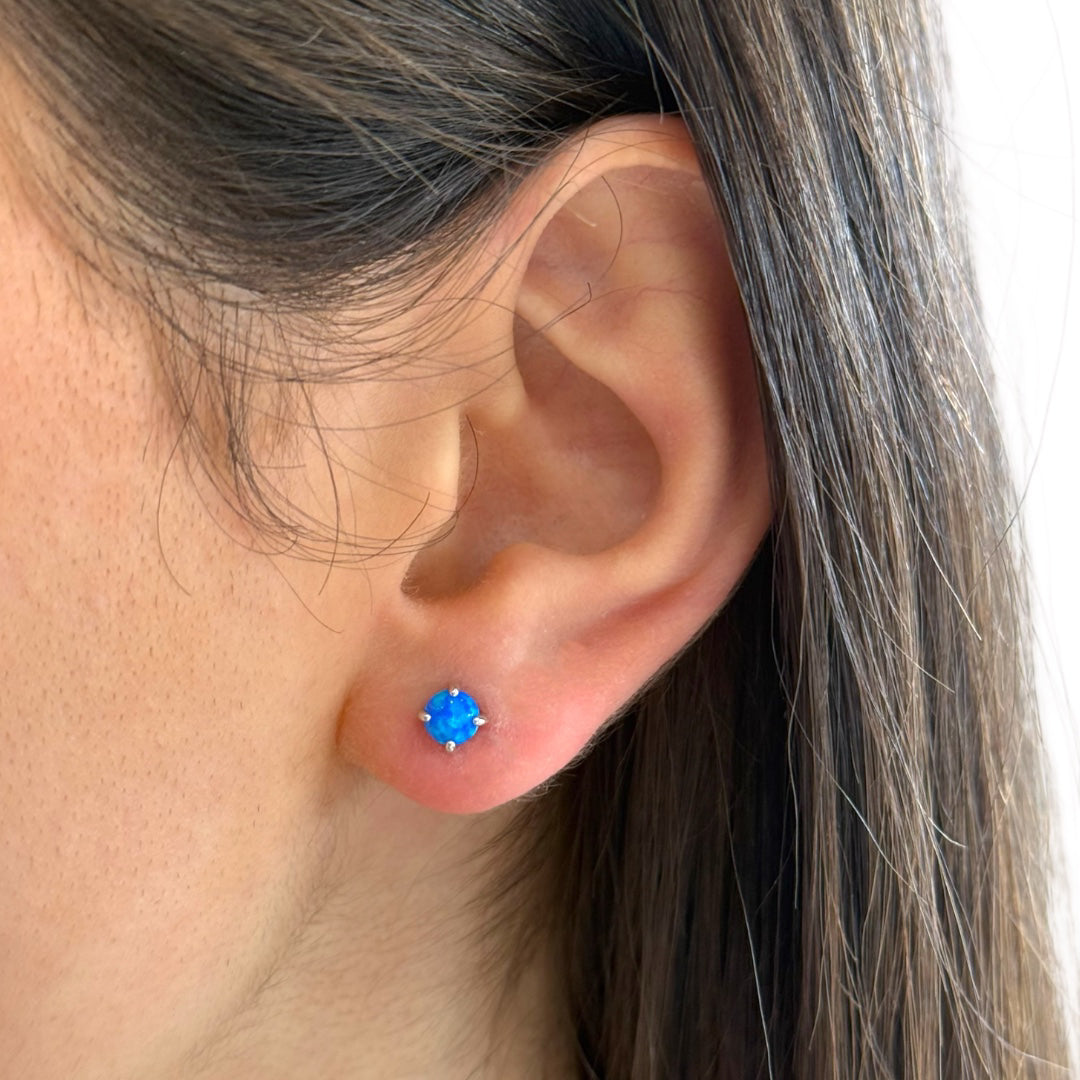 Blue Opalite Sterling Silver Studs