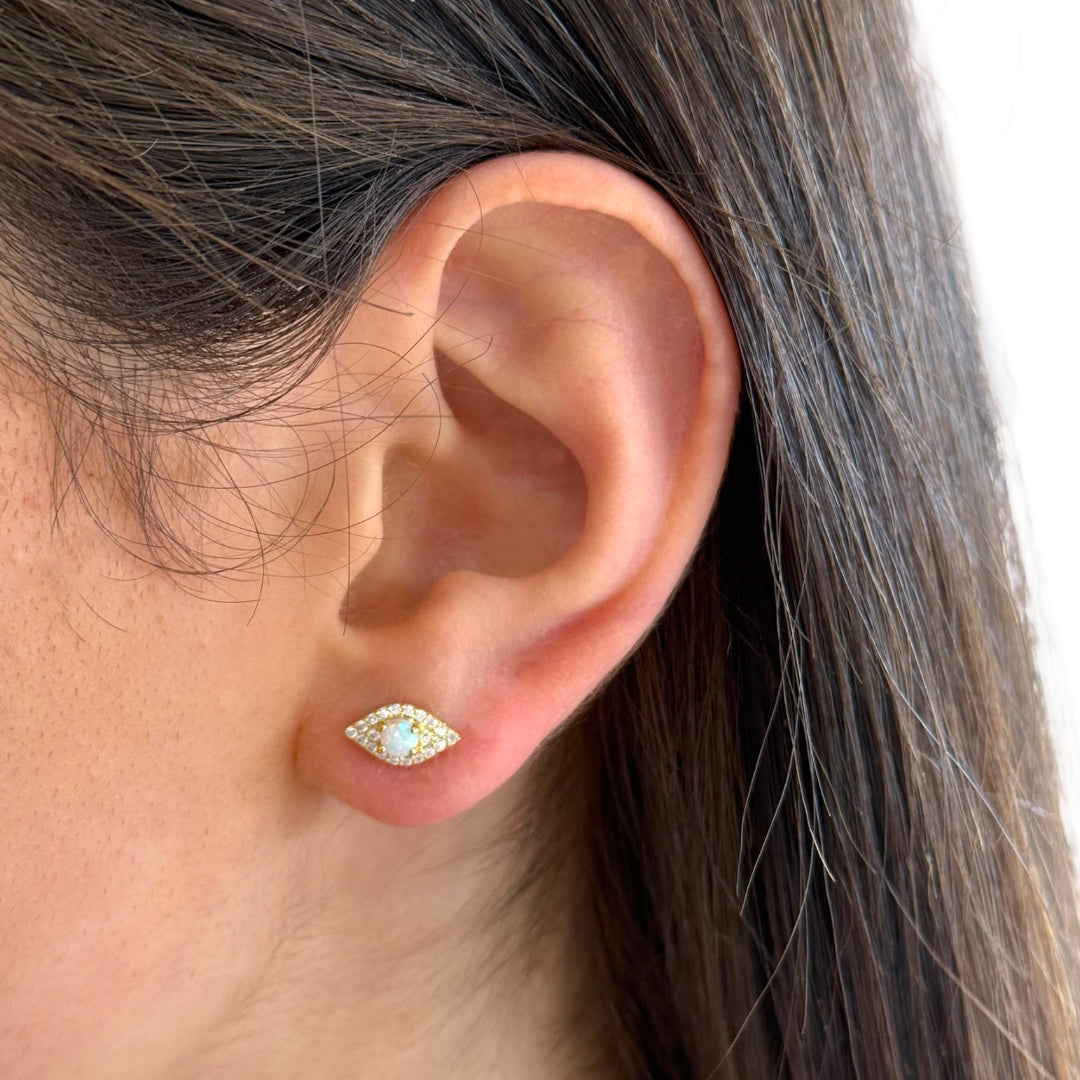 Opalite Mati Studs 18k Gold Plated