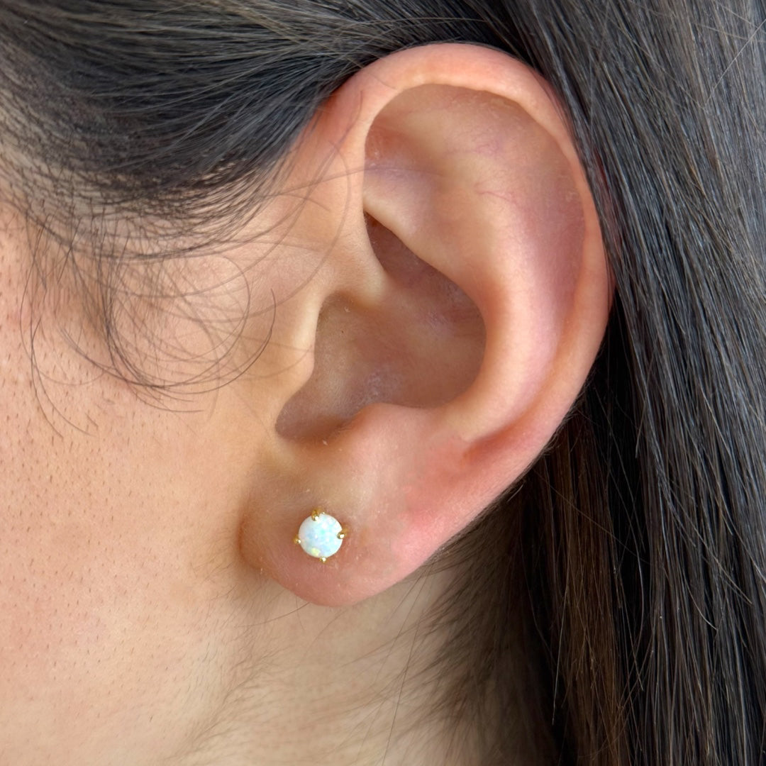 White Opalite 18k Gold Plated Studs