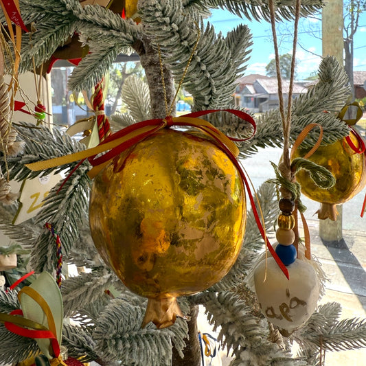 Gold Pomegranate Christmas Tree Ornament