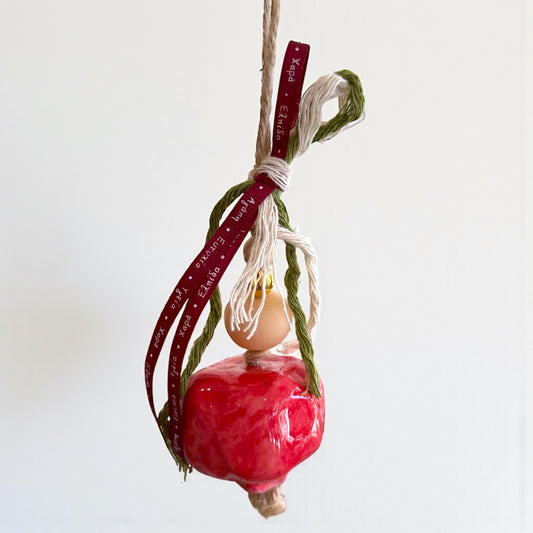 Handmade Ceramic Pomegranate Ornament