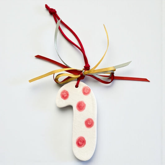 Ceramic Candy Cane Tree Ornament