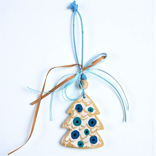 Evil Eye Wooden Tree Ornament