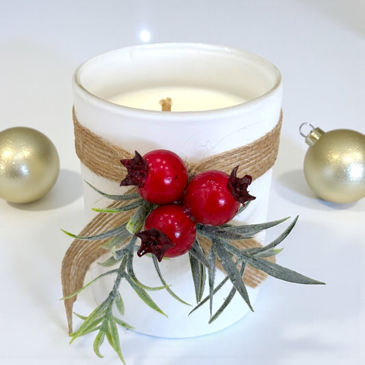White Christmas Scented Soy Wax Candle
