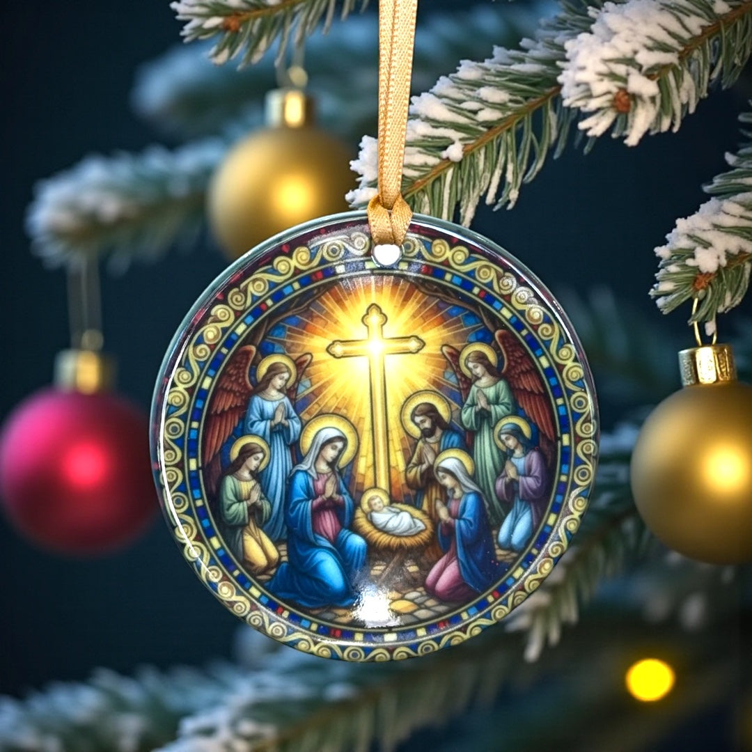 Christmas Nativity Disc Ornament