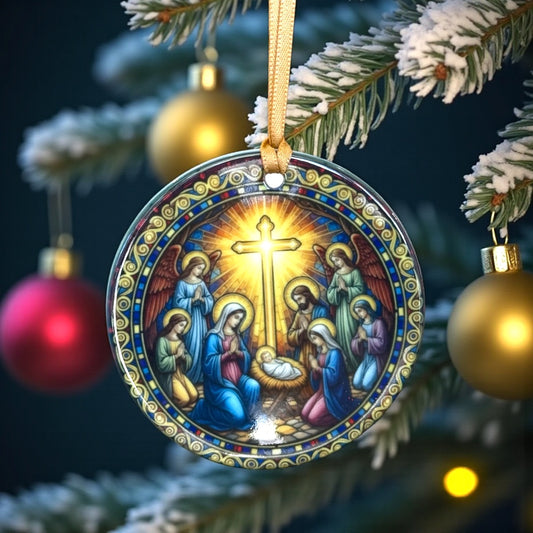 Christmas Nativity Disc Ornament