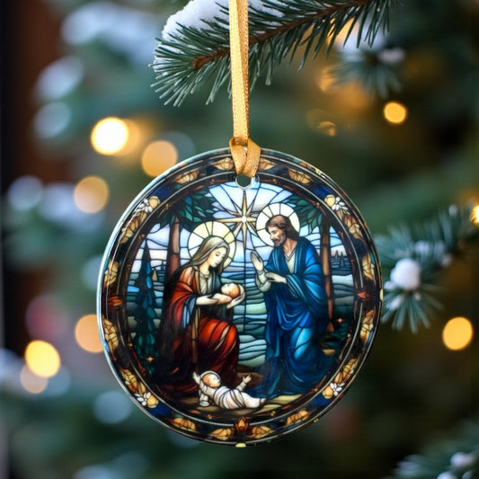 Christmas Nativity Disc Ornament