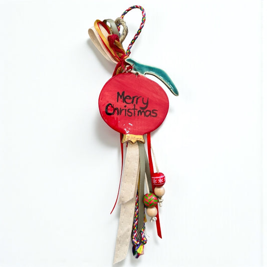 Merry Christmas Ceramic Pomegranate Ornament