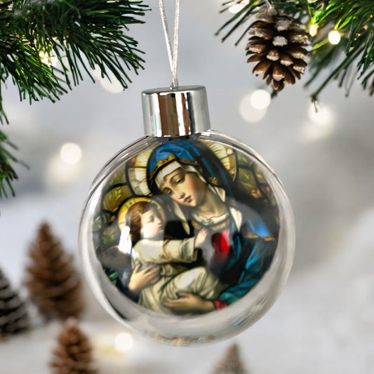 Mary & Jesus Religious Christmas Bauble