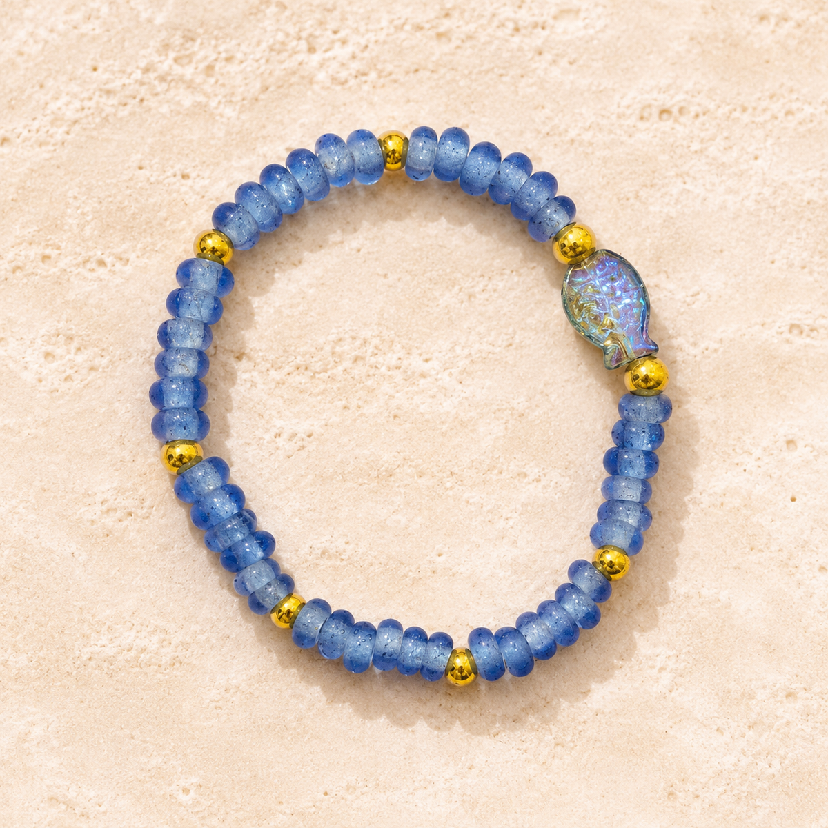 Blue Fish Beaded Bracelet