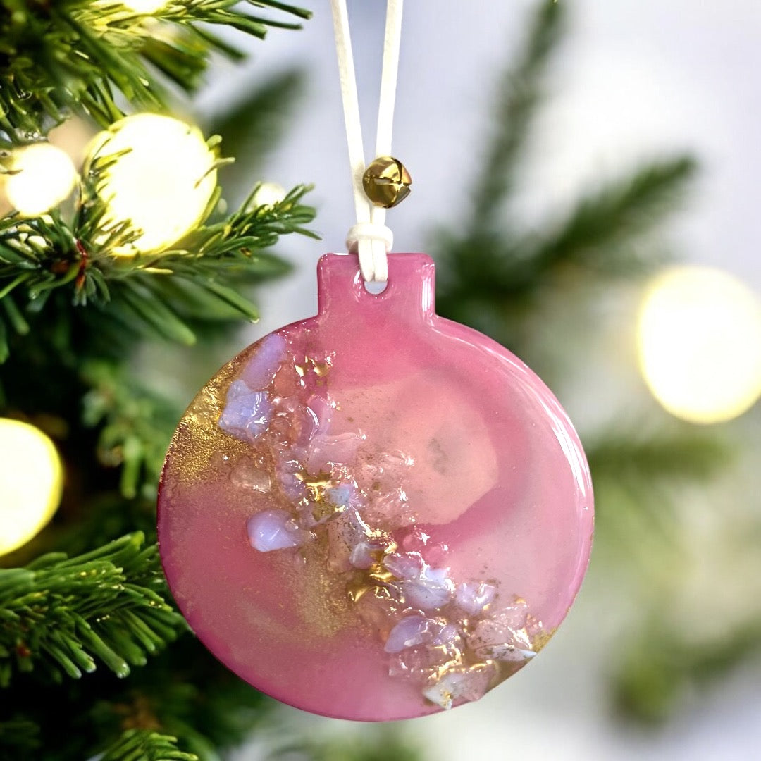 Pink Crystal Resin Bauble