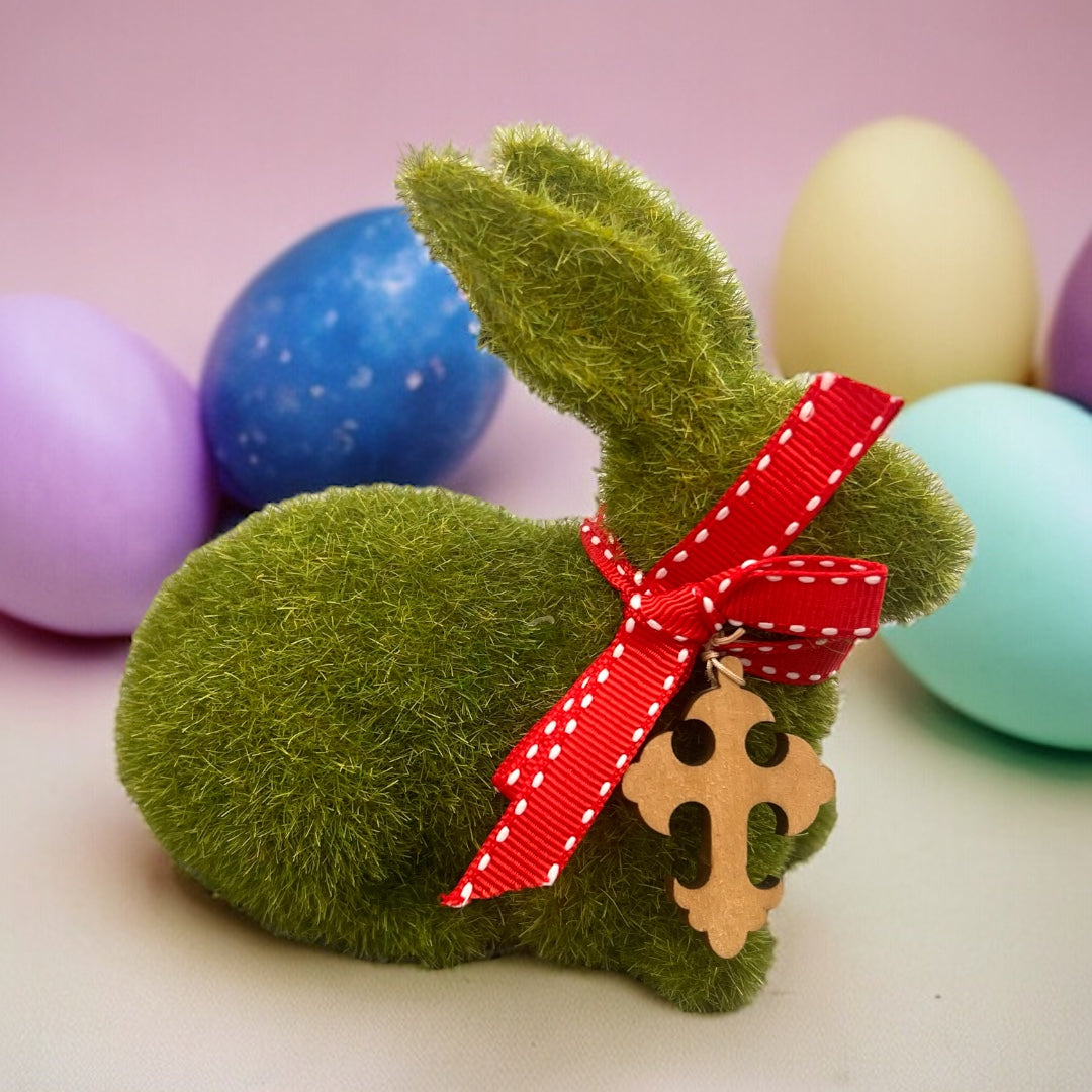 Small Easter Grass Bunny And Cross