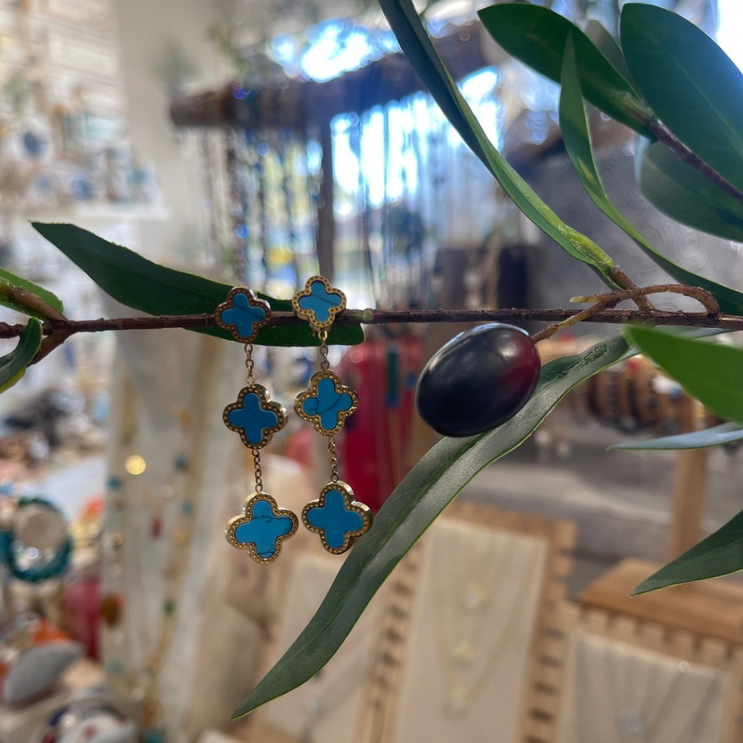 Tri Clover Drop Earings