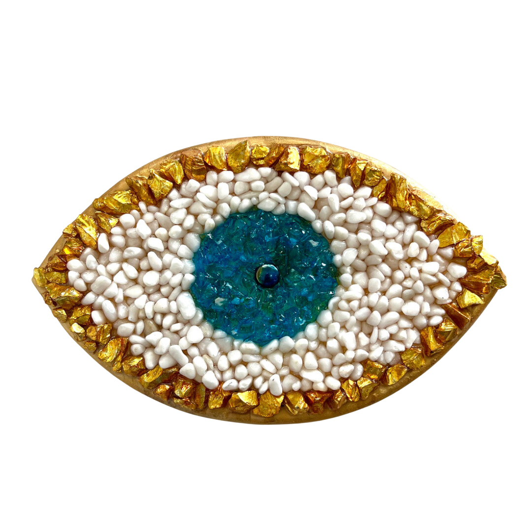 Gemstone Chip Handmade Timber Eye