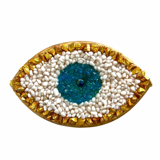 Gemstone Chip Handmade Timber Eye